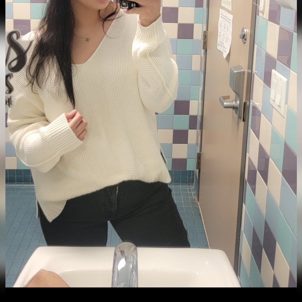 Lucky Brand Cream Knit Sweater